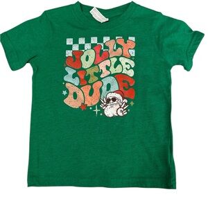 Green Kids Shirt with Graphic Print